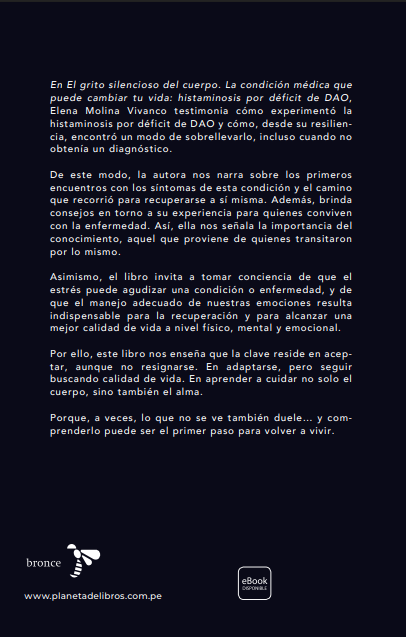Contraportada del libro 'El grito silencioso del cuerpo'